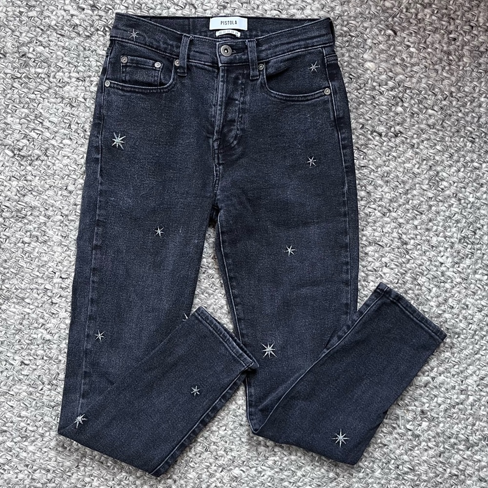 Pistola Nico Star High-Rise Straight-Leg Jeans in Celestial Slate